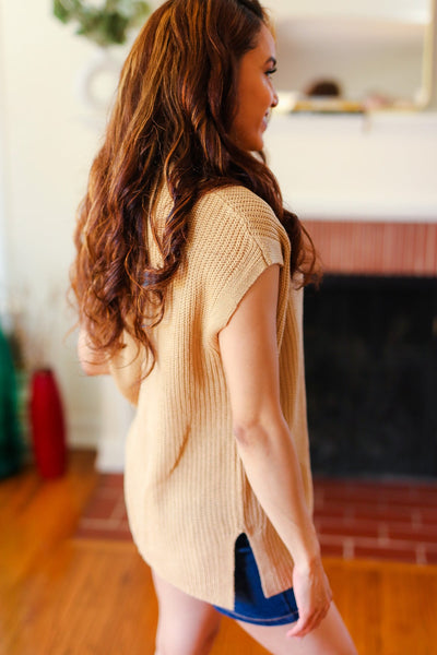 Best In Bold Taupe Dolman Ribbed Knit Sweater Top - Online Only!