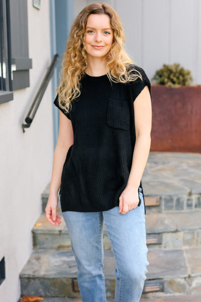 Best In Bold Black Dolman Ribbed Knit Sweater Top - Online Only!