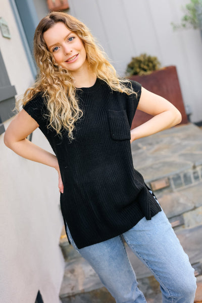 Best In Bold Black Dolman Ribbed Knit Sweater Top - Online Only!