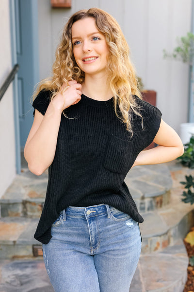 Best In Bold Black Dolman Ribbed Knit Sweater Top - Online Only!