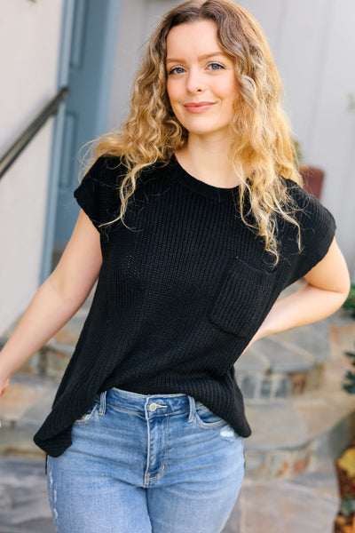 Best In Bold Black Dolman Ribbed Knit Sweater Top - Online Only!