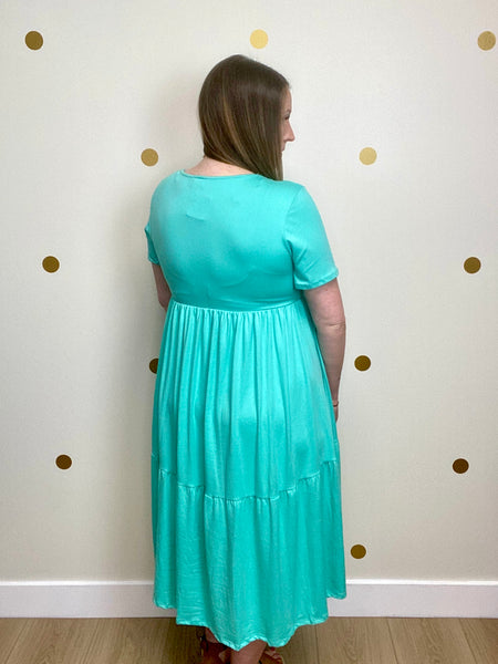 FINAL SALE Mint Bohemian Tiered Dress