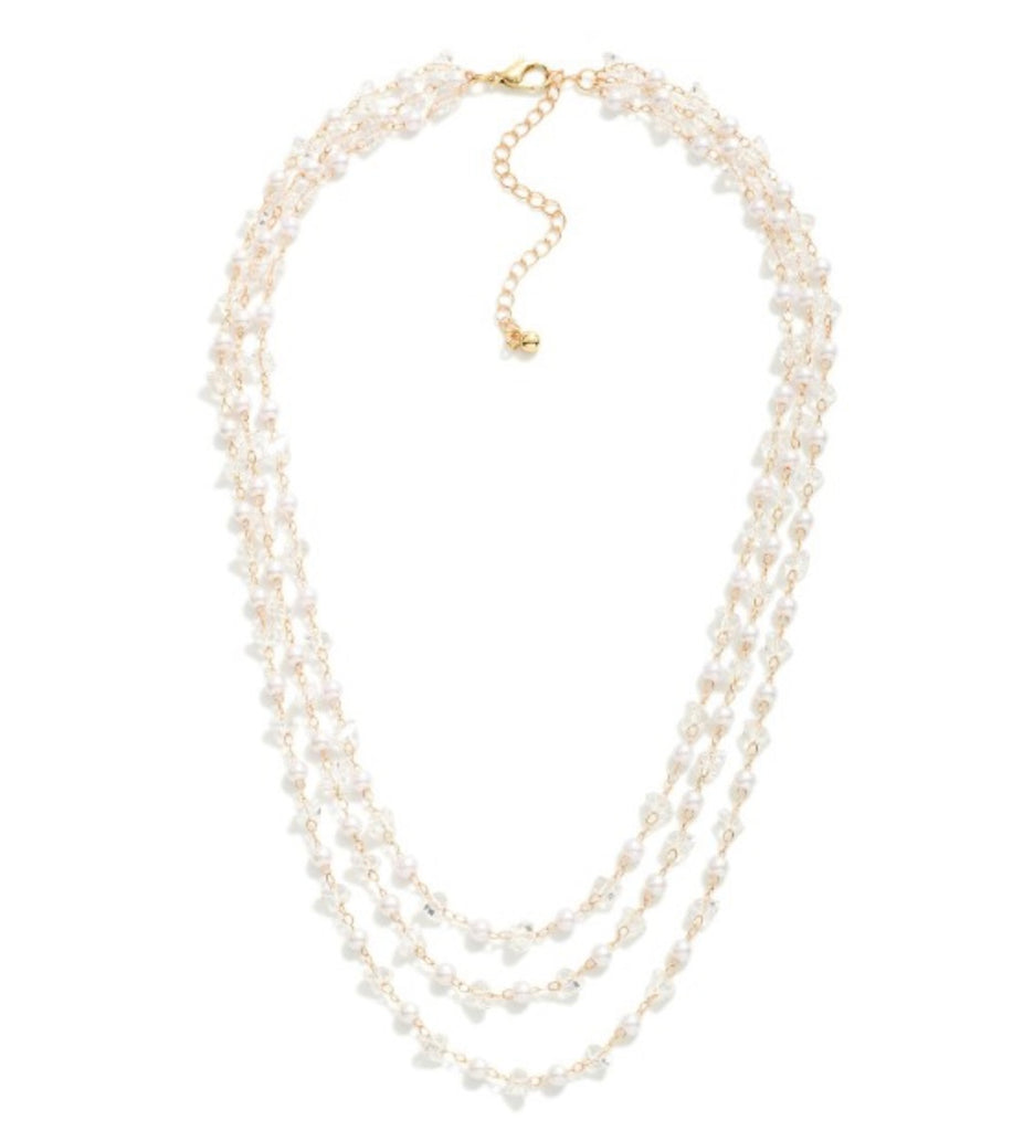 Gold Layered Pearl Necklace