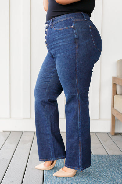 Judy Blue High Rise Button-Fly Straight Jeans - Online Only!