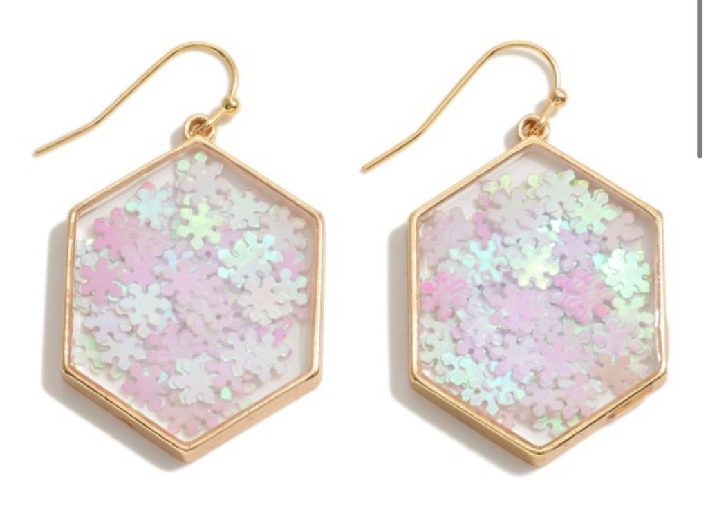 Glitter Snowflake Earrings