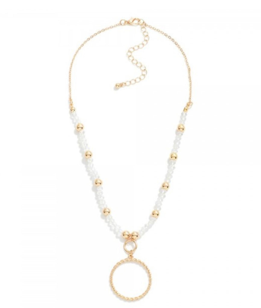 Crystal & Gold Beaded Necklace
