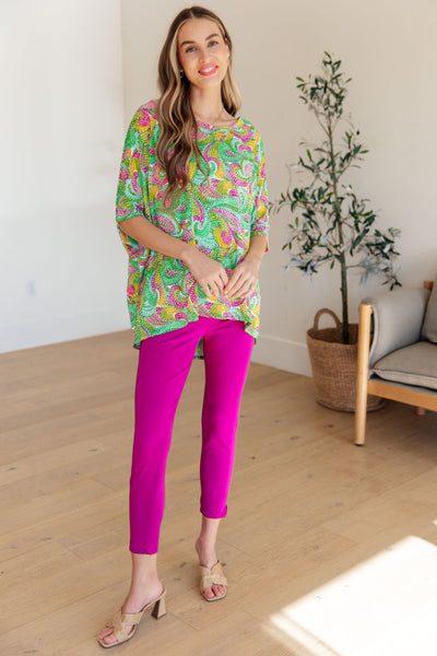 Essential Blouse in Painted Green and Pink - Online Only!