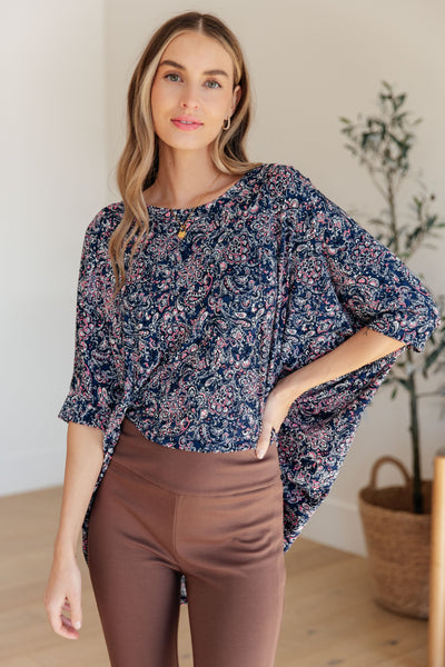 Essential Blouse in Navy Paisley - Online Only!