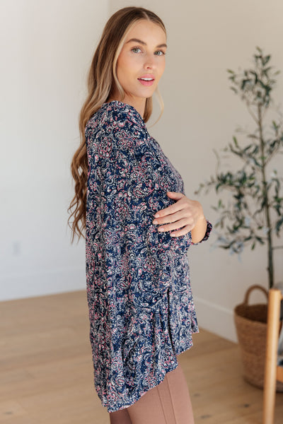 Essential Blouse in Navy Paisley - Online Only!