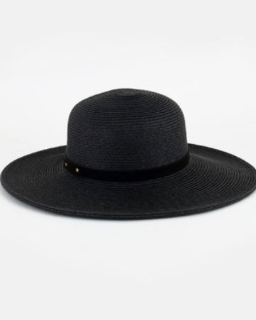 Black Straw Sun Hat