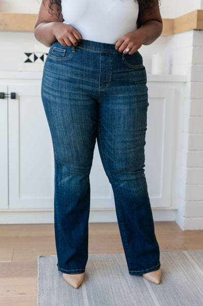 Judy Blue High Rise Pull On Slim Bootcut Jeans - Online Only!