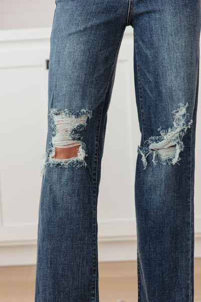 Judy Blue High Rise 90's Straight Jeans in Dark Wash - Online Only!