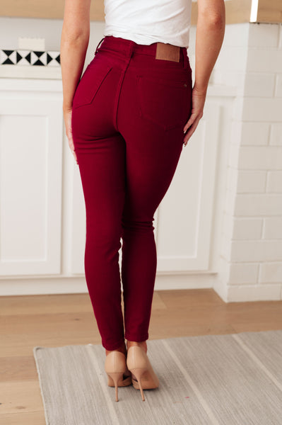 Judy Blue High Rise Control Top Skinny Jeans Scarlet - Online Only!