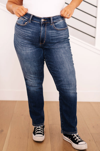 Judy Blue High Waist Thermal Straight Jeans - Online Only!