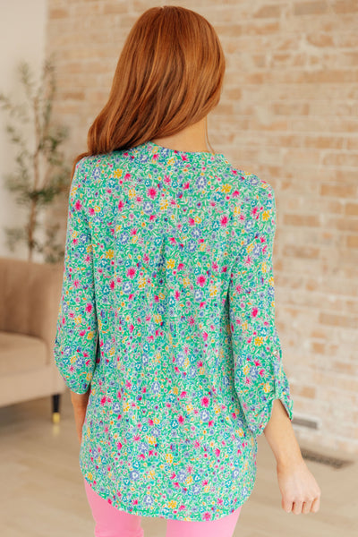 Enchanting Emerald Floral Top - Online Only!