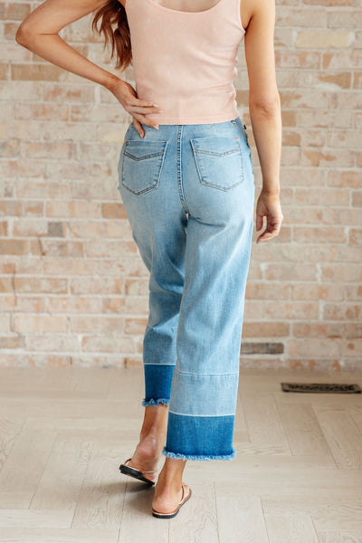 Olivia High Rise Wide Leg Crop Jeans in Medium Wash - Online Only!