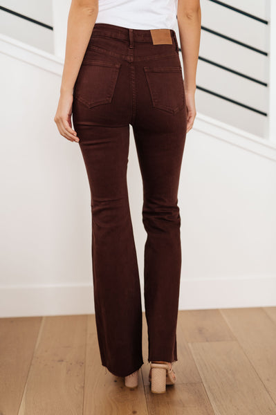 Judy Blue High Rise Control Top Flare Jeans in Espresso - Online Only!