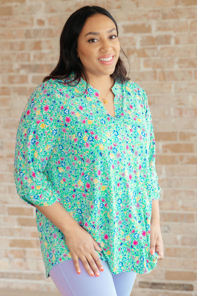 Enchanting Emerald Floral Top - Online Only!